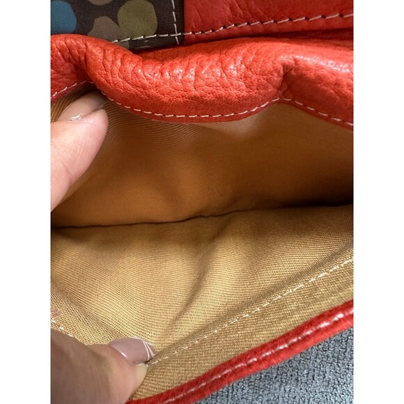 Fossil Women's Orange Genuine Pebble Leather Bi-Fold Snap Button Slim Wallet - Picture 8 of 12